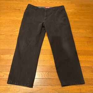 Men's 38x30 COLEMAN Gray Canvas Fleece Lined Carpenter Work Wear Pants